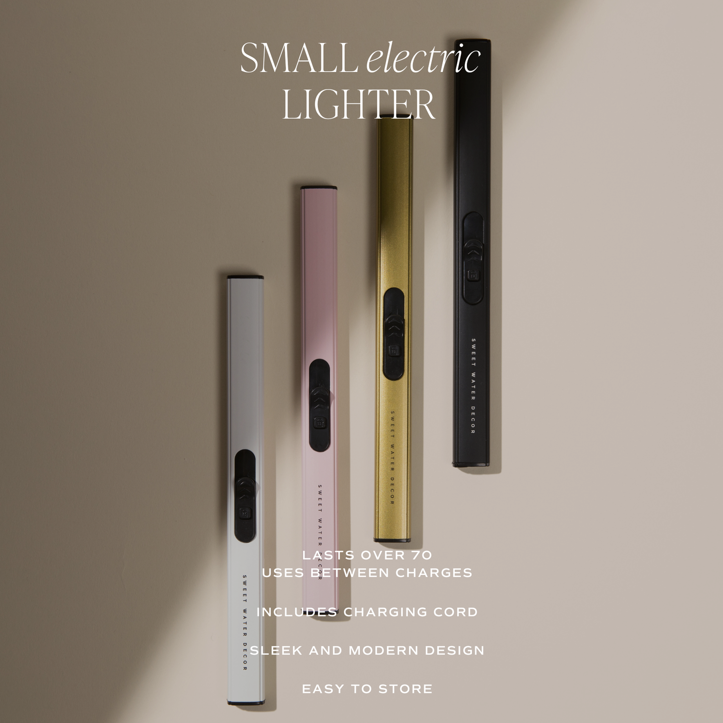 Electric Lighter – Slim Design in Gold